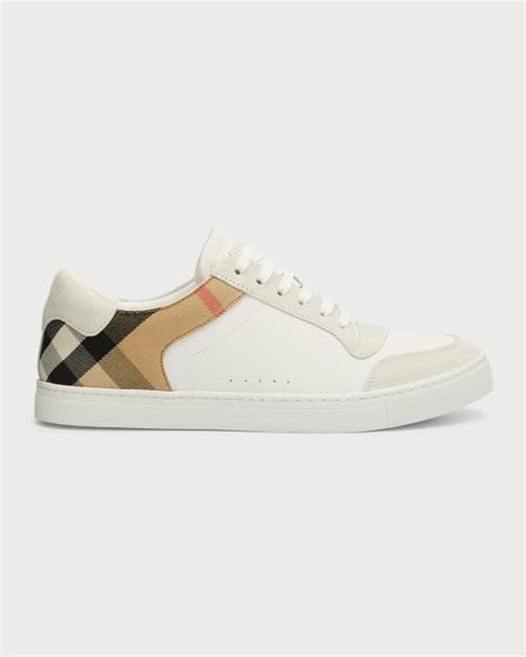 burberry men's reeth leather low top sneakers|Burberry Men's Reeth Leather House Check Low.